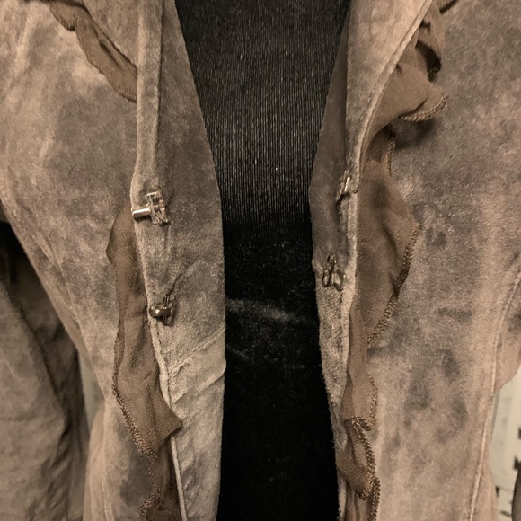 THINK TANK BROWN GENUINE SUEDE LIGHT JACKET - Picture 10 of 12